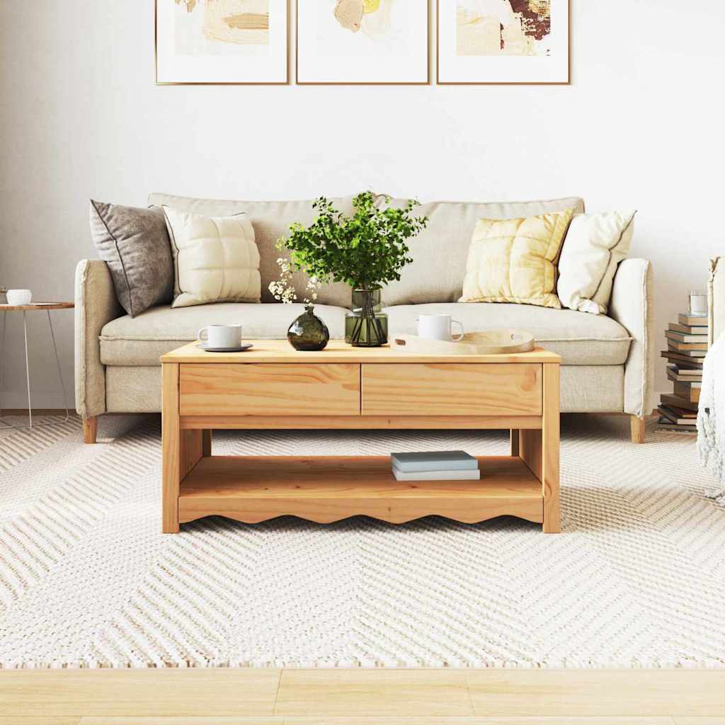 Coffee Table Drammen Oak 99 x 55 x 45 cm Solid pine wood