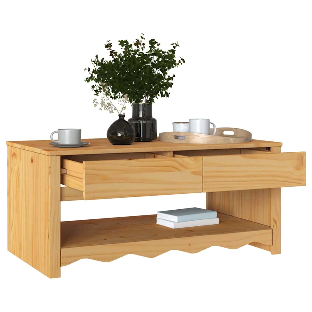 Coffee Table Drammen Oak 99 x 55 x 45 cm Solid pine wood