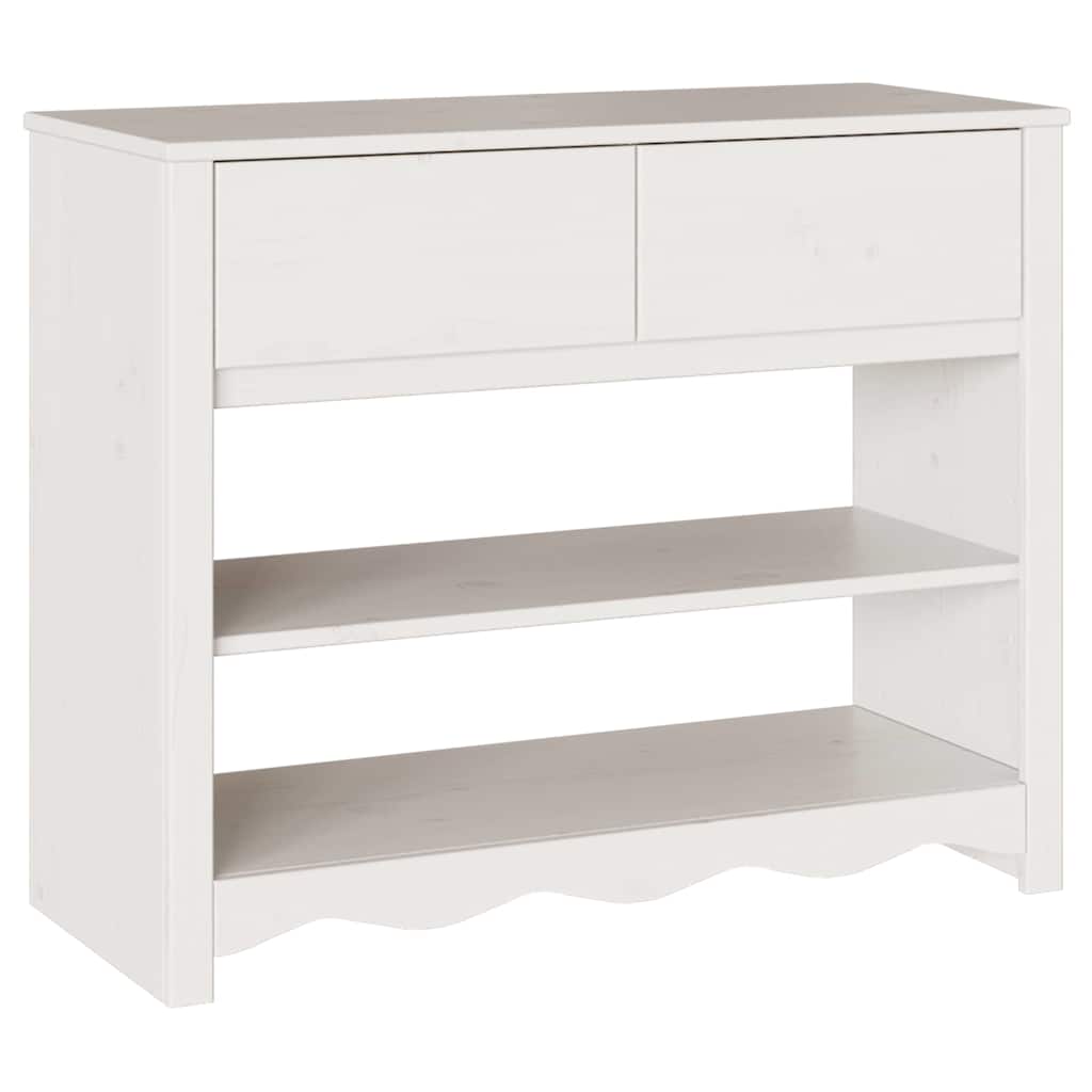 Console Table Drammen White 89.5 x 37 x 73 cm Solid pine wood