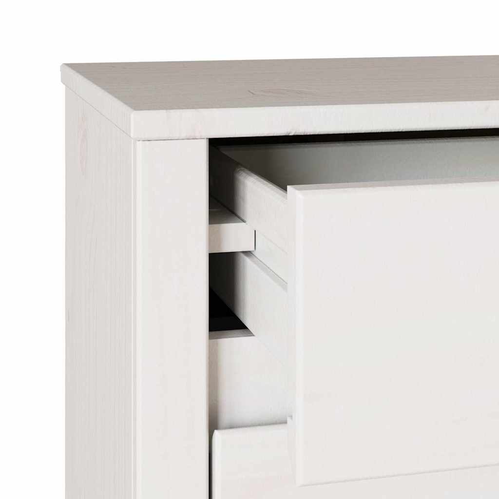 Bedside Cabinet Drammen White 45 x 35 x 56 cm Solid pine wood