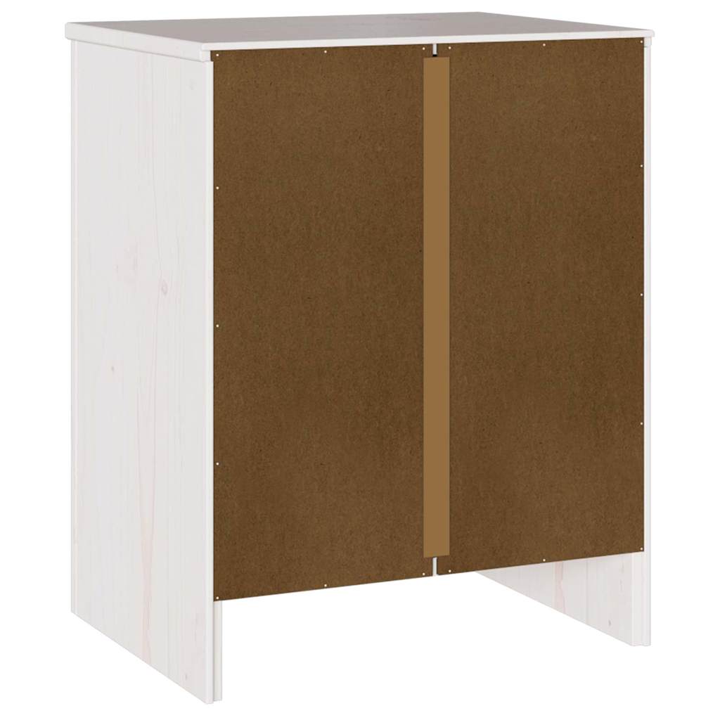 Bedside Cabinet Drammen White 45 x 35 x 56 cm Solid pine wood