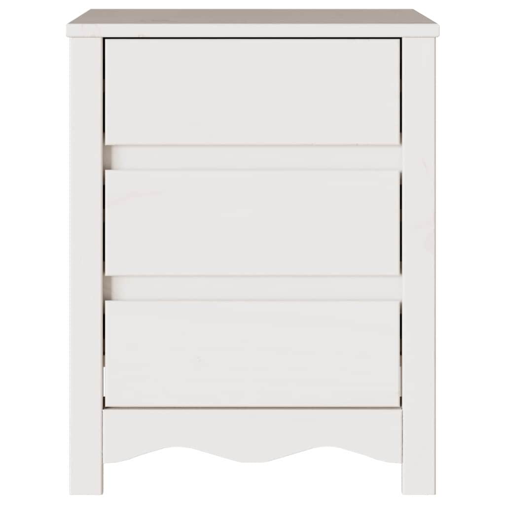 Bedside Cabinet Drammen White 45 x 35 x 56 cm Solid pine wood