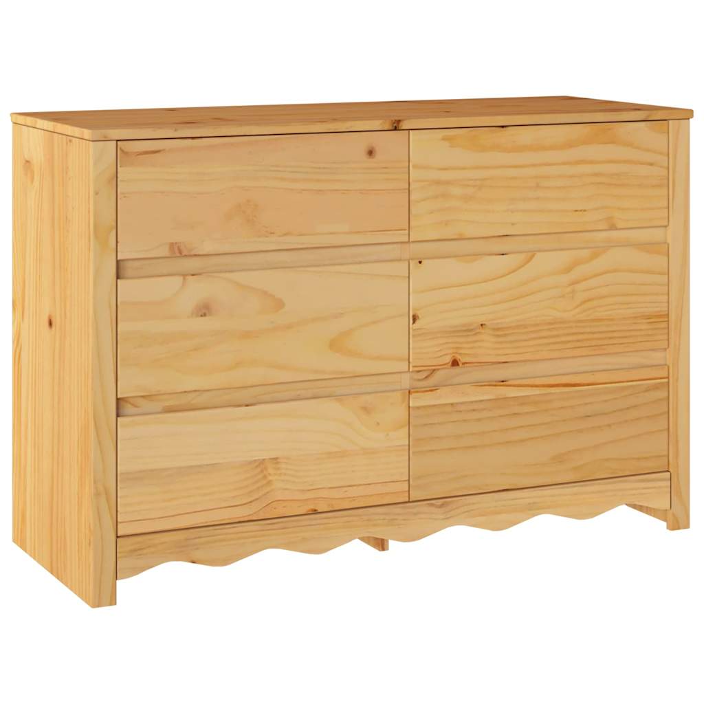Chest of Drawers Drammen Oak 111 x 43 x 73.5 cm Solid Pine wood