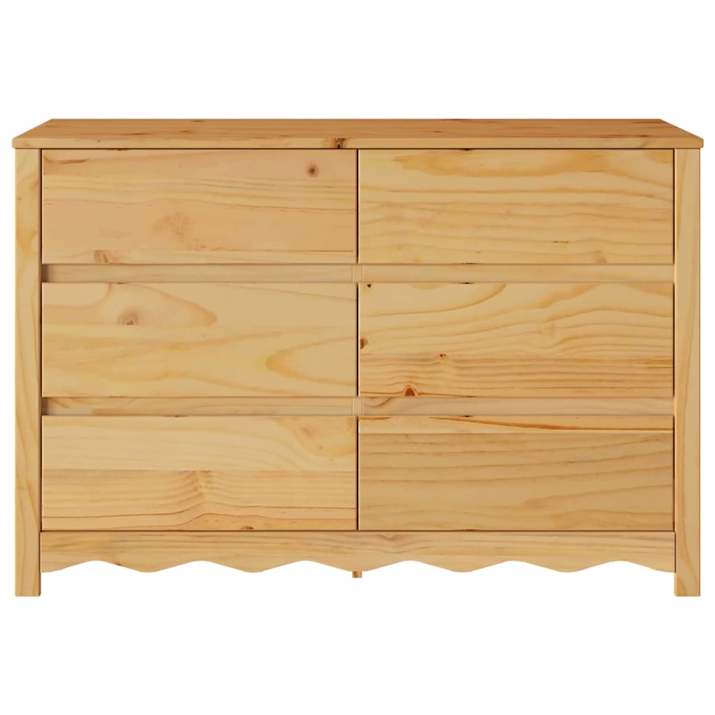 Chest of Drawers Drammen Oak 111 x 43 x 73.5 cm Solid Pine wood