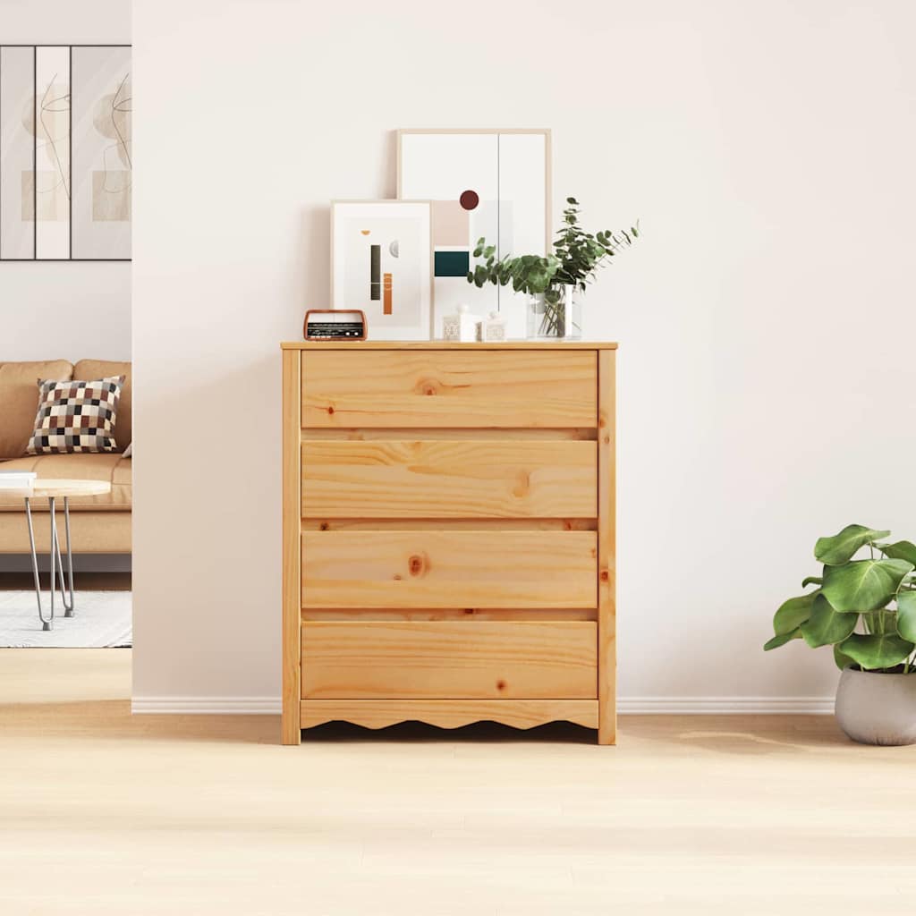 Chest of Drawers Drammen Oak 76.5 x 40 x 91 cm Solid Pine wood