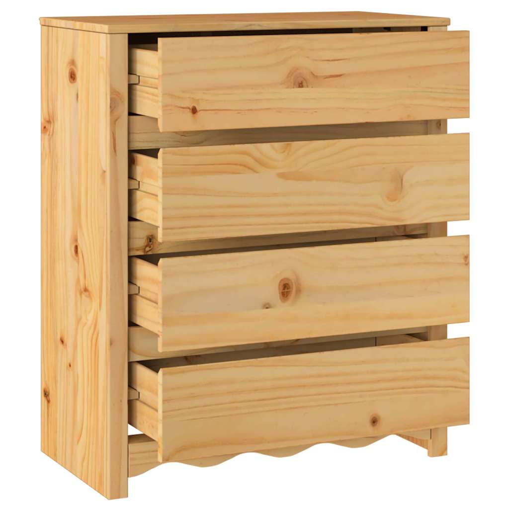 Chest of Drawers Drammen Oak 76.5 x 40 x 91 cm Solid Pine wood