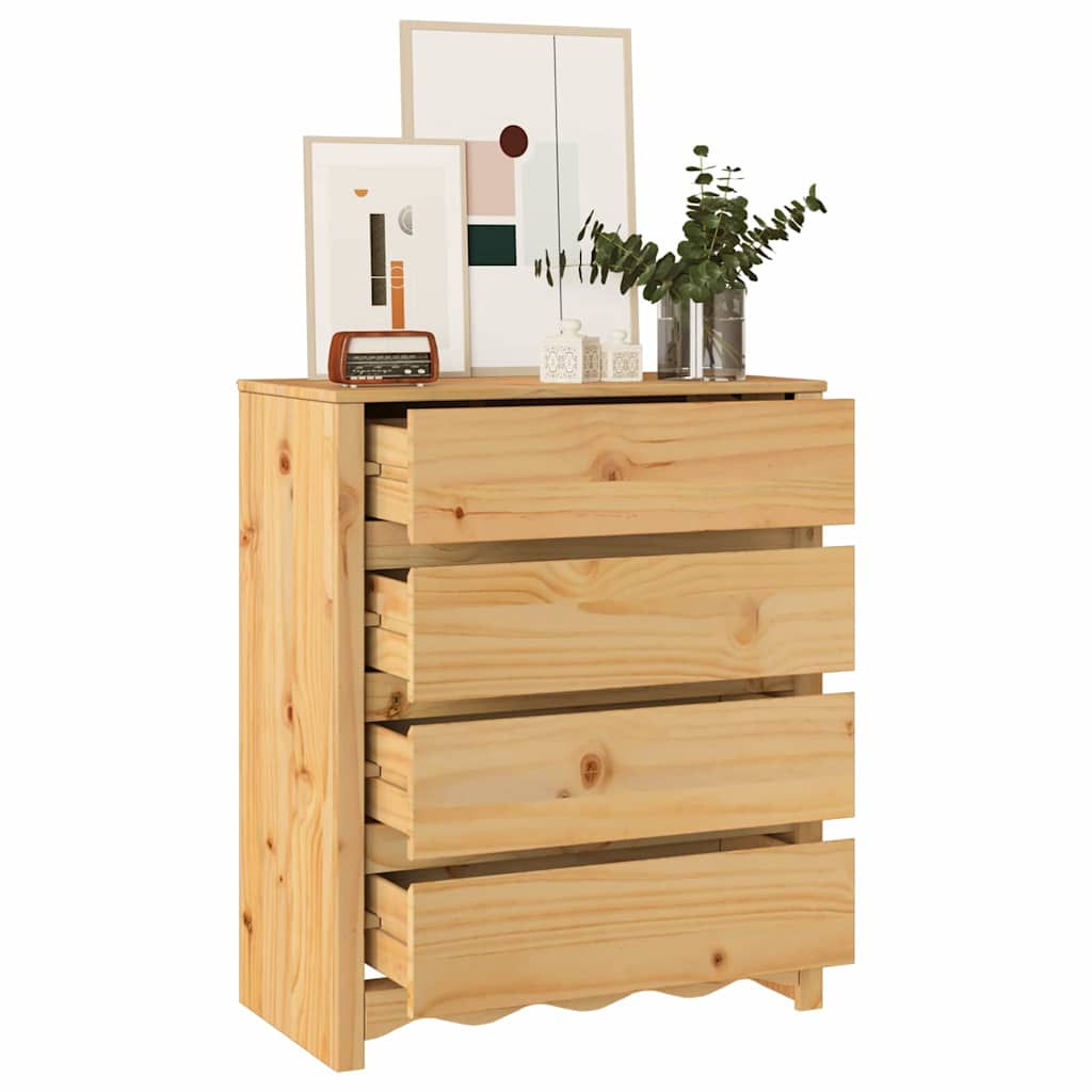 Chest of Drawers Drammen Oak 76.5 x 40 x 91 cm Solid Pine wood