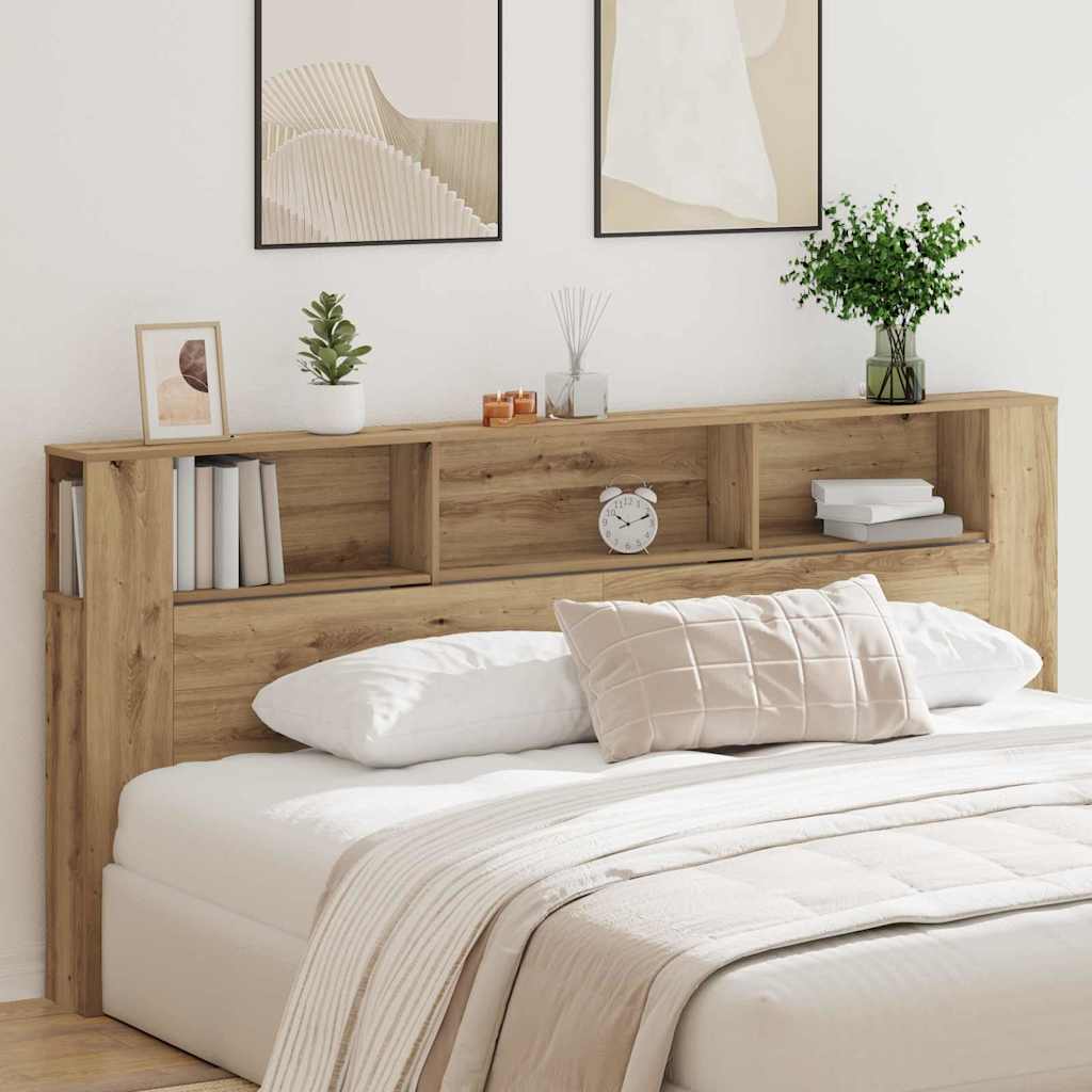 Headboard Cabinet 220 x 18,5 x 104,5 cm Engineered wood