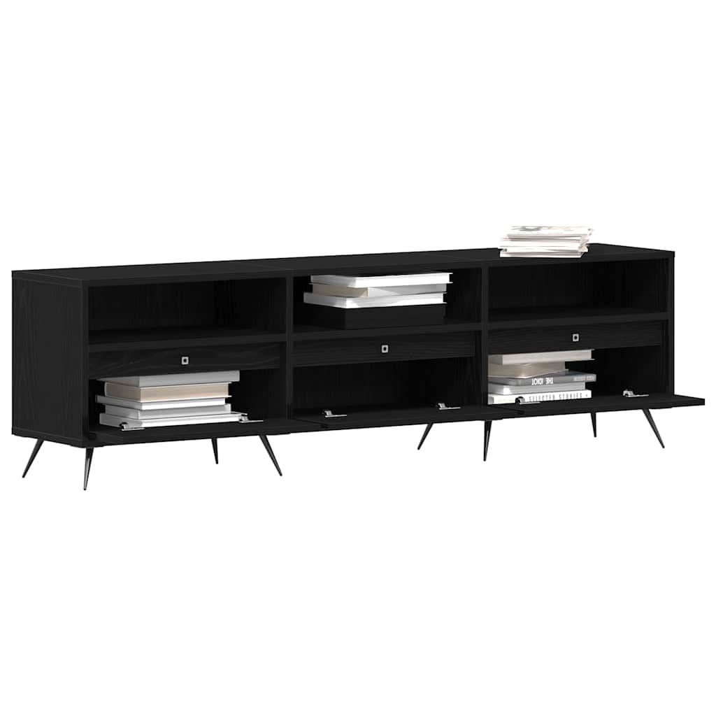 TV Cabinet Black oak 150 x 30 x 44.5 cm Engineered wood