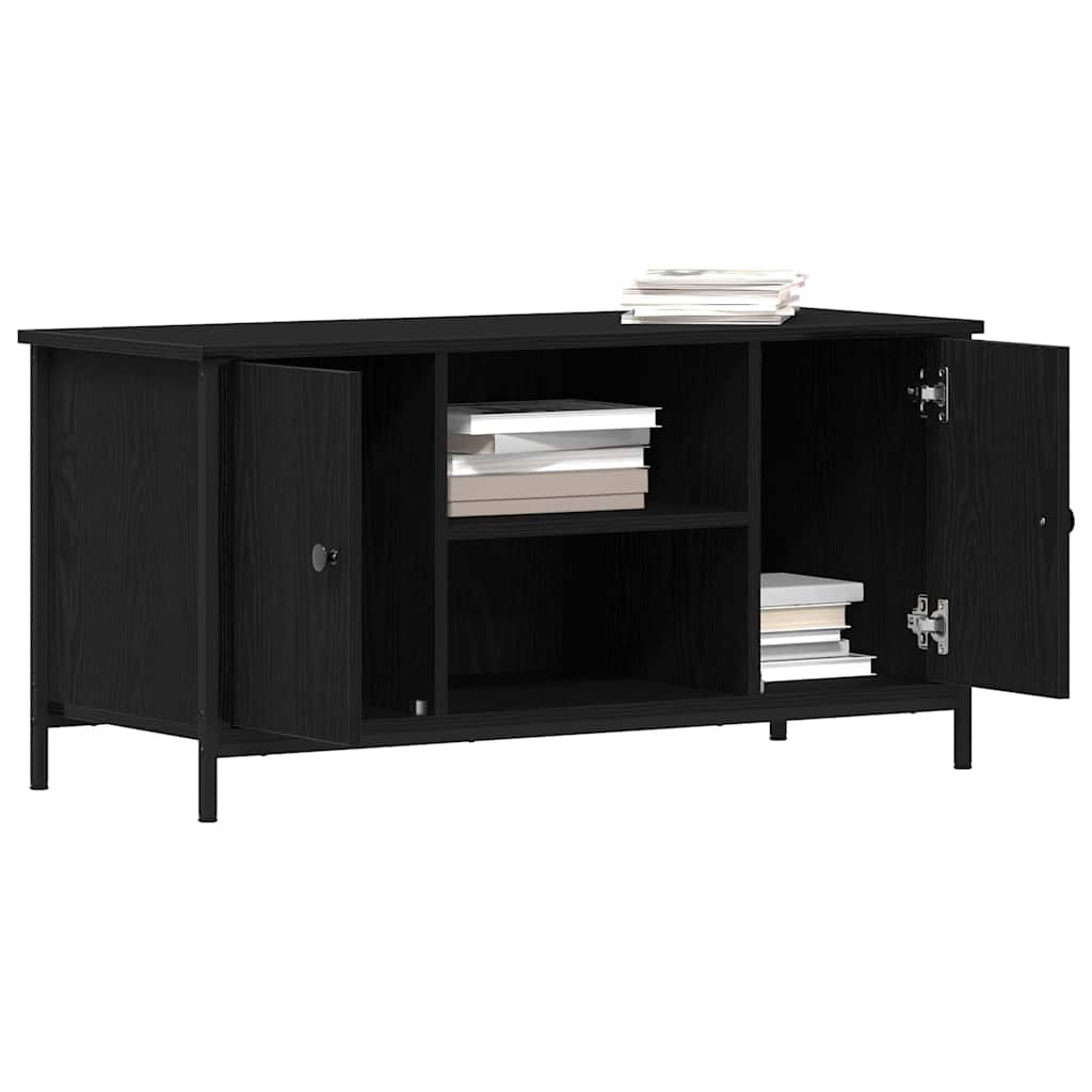 TV Cabinet Black oak 100 x 40 x 50 cm Engineered wood
