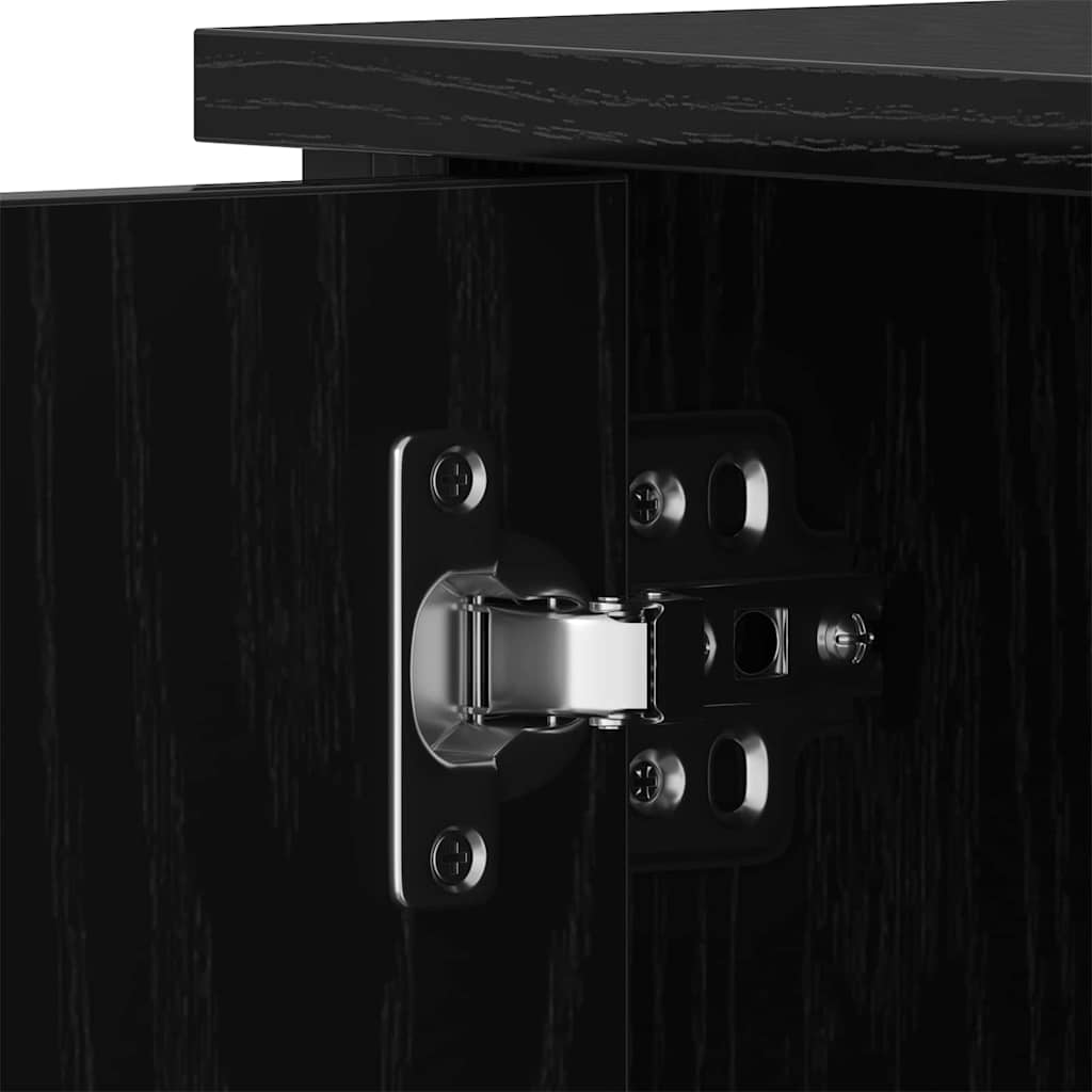 TV Cabinet Black oak 80 x 40 x 50 cm Engineered wood