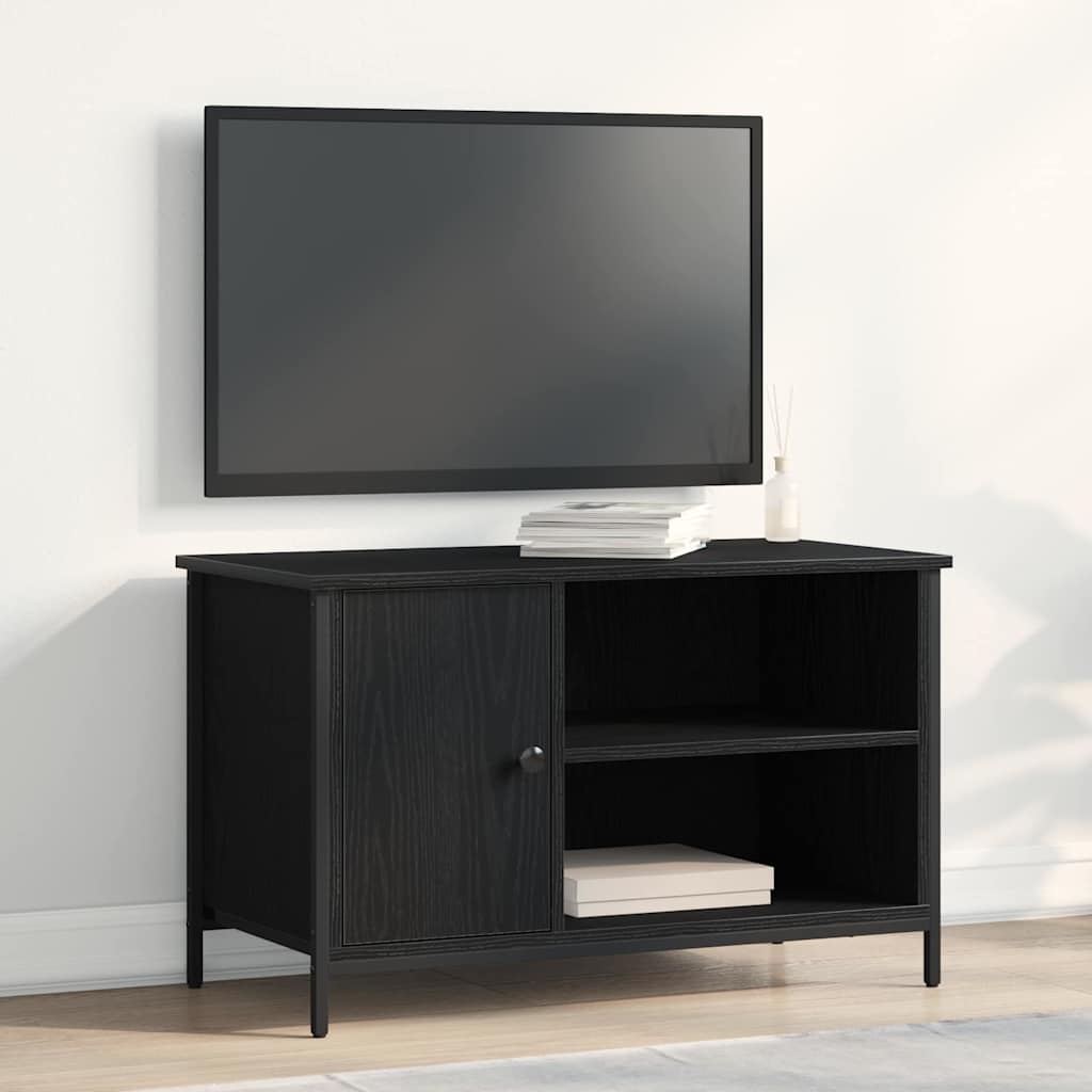 TV Cabinet Black oak 80 x 40 x 50 cm Engineered wood