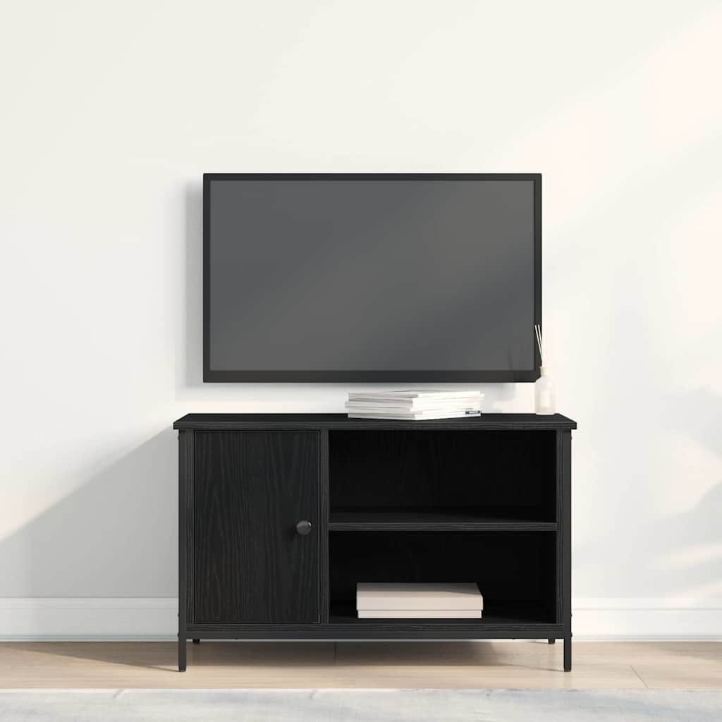 TV Cabinet Black oak 80 x 40 x 50 cm Engineered wood