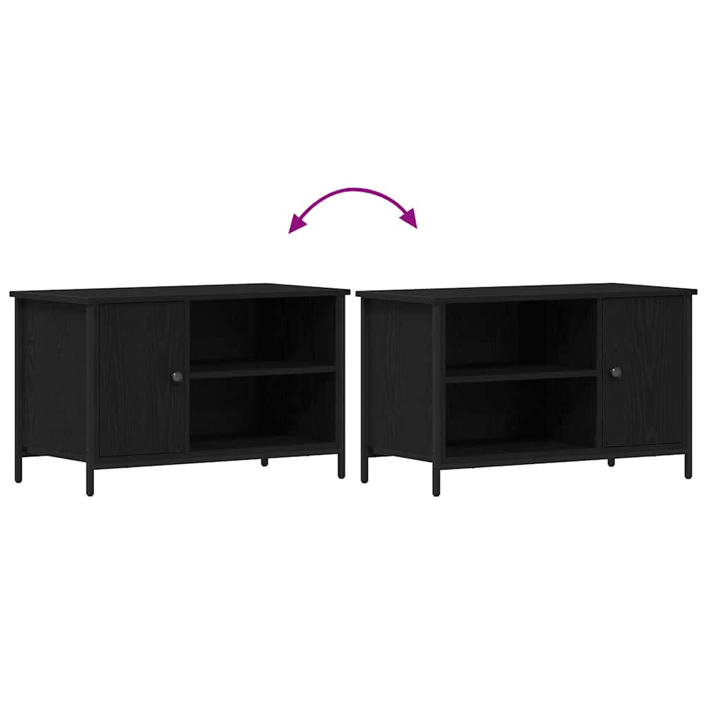 TV Cabinet Black oak 80 x 40 x 50 cm Engineered wood
