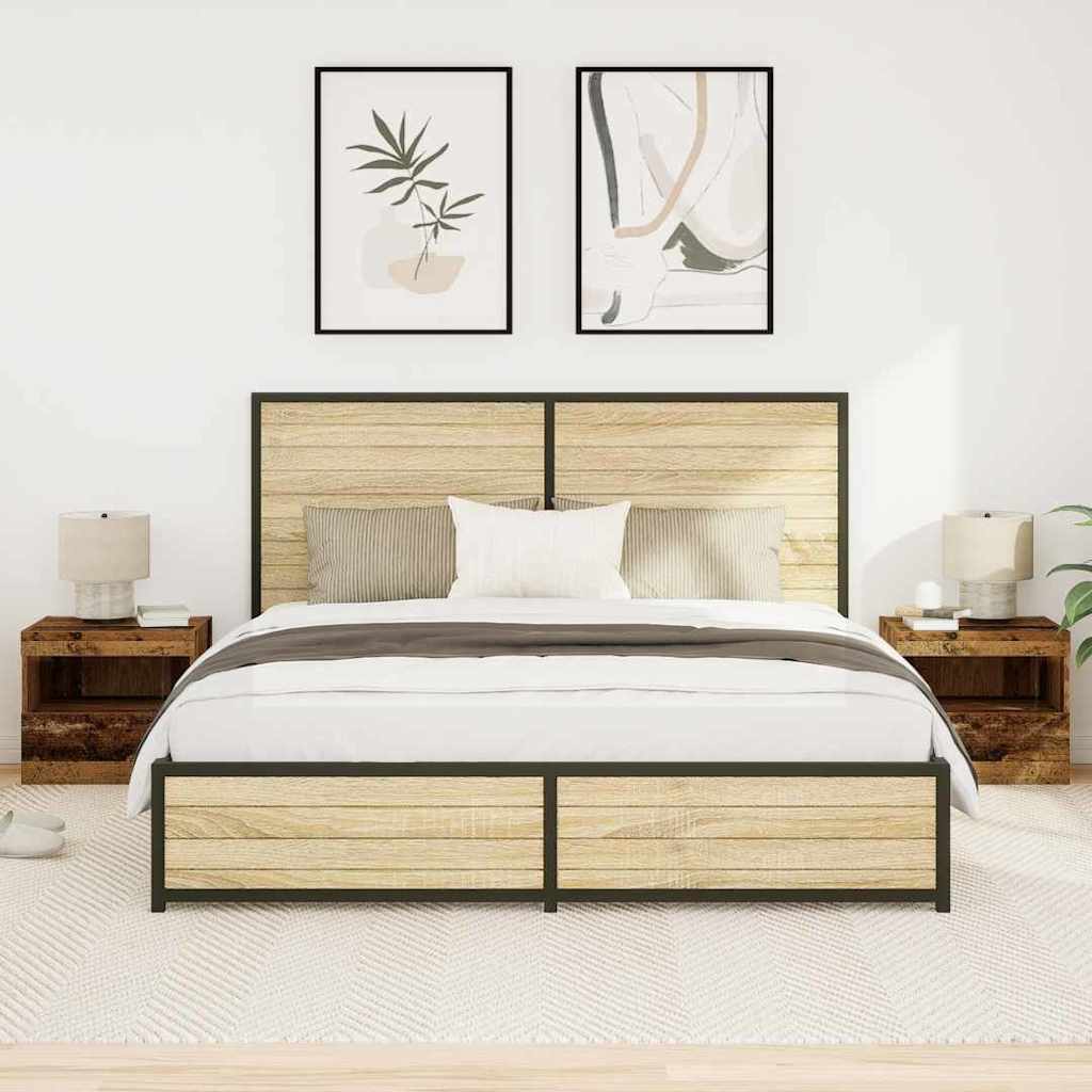 Bedside Cabinet 2 pcs Old wood 50 x 40 x 45 cm Engineered wood