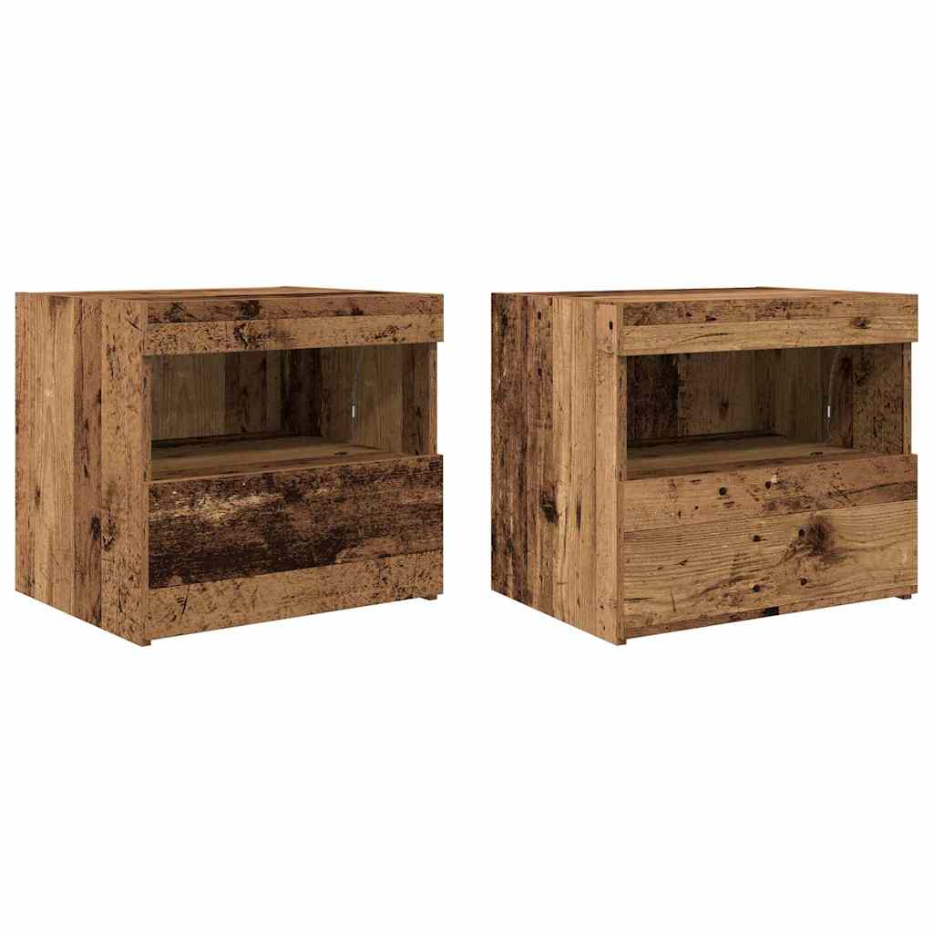 Bedside Cabinet 2 pcs Old wood 50 x 40 x 45 cm Engineered wood