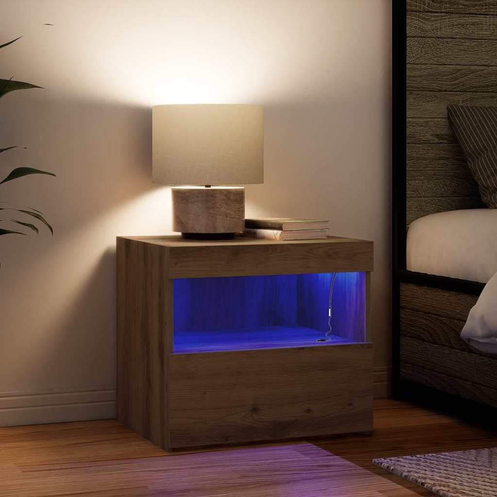 Bedside Cabinet with Drawer 2 pcs Artisan oak 50 x 40 x 45 cm