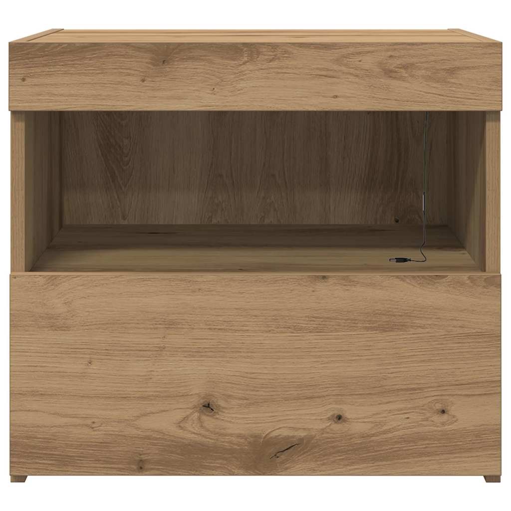 Bedside Cabinet with Drawer 2 pcs Artisan oak 50 x 40 x 45 cm