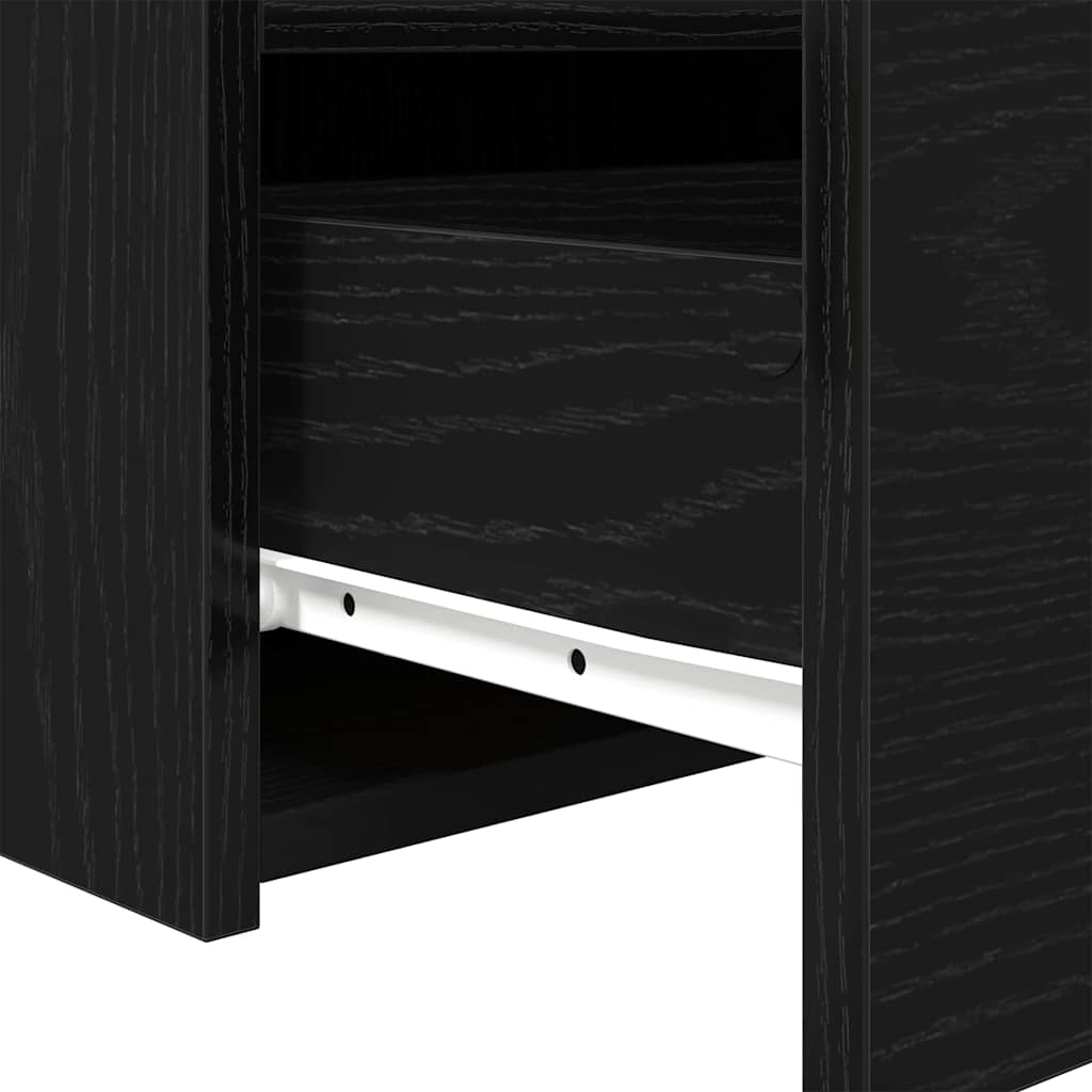 Bedside Cabinet Black oak 50 x 40 x 45 cm Engineered wood