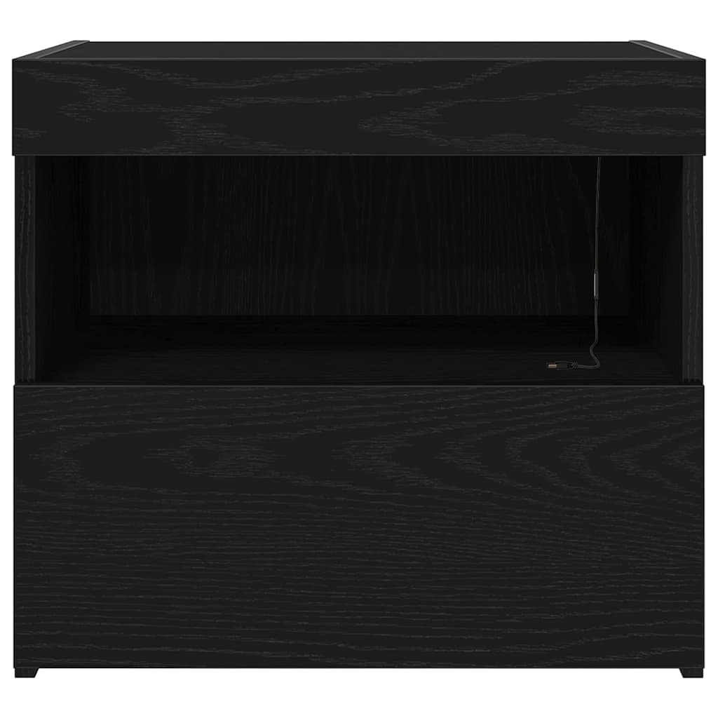 Bedside Cabinet 2 pcs Black oak 50 x 40 x 45 cm Engineered wood