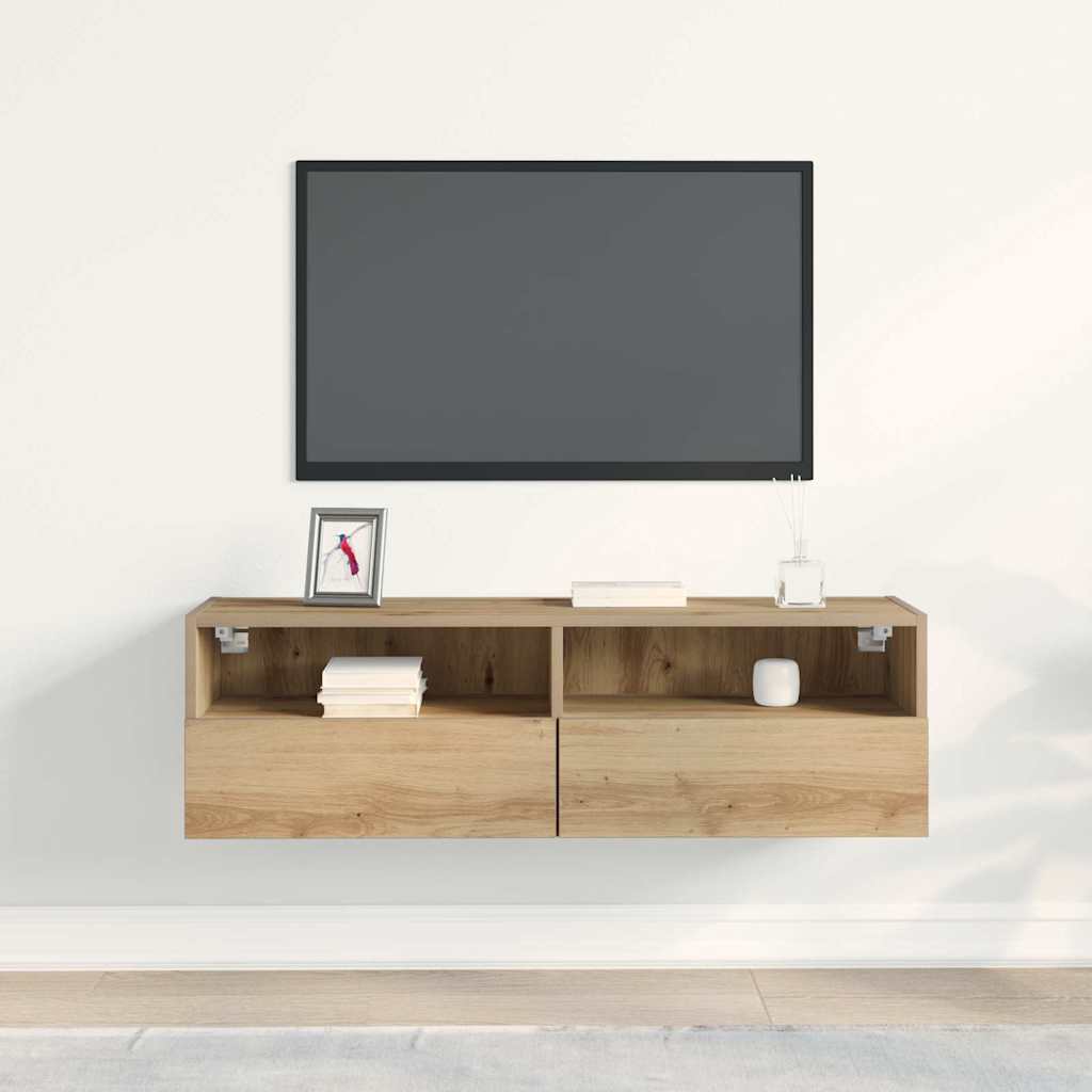 TV Wall Cabinet Artisan oak 100x30x30cm Engineered Wood
