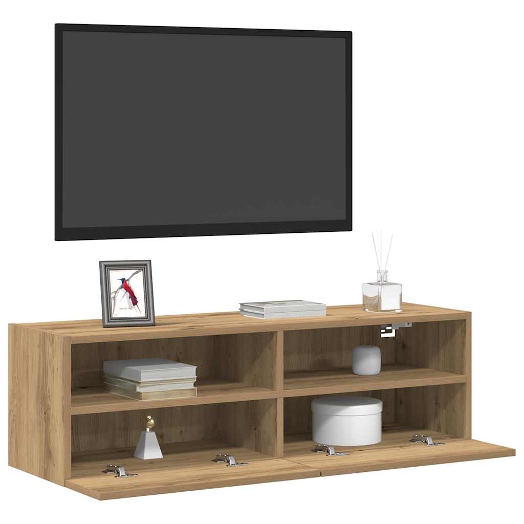 TV Wall Cabinet Artisan oak 100x30x30cm Engineered Wood