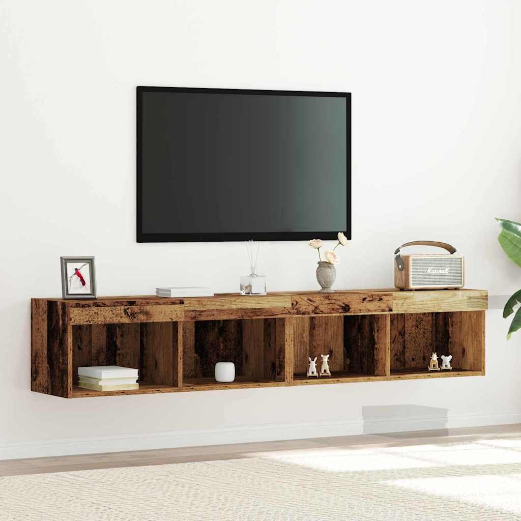 TV Cabinet 2 pcs Old wood 80 x 30 x 30 cm Engineered Wood
