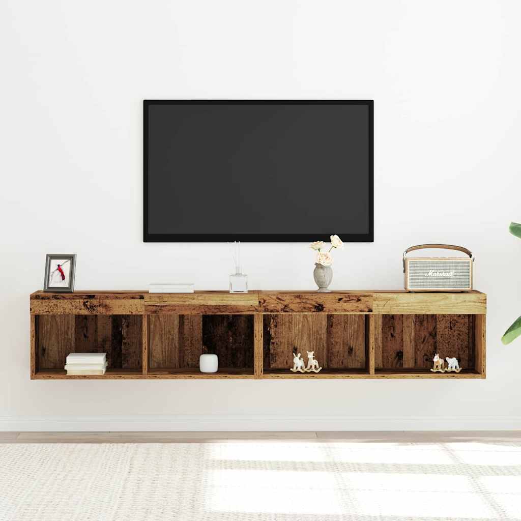 TV Cabinet 2 pcs Old wood 80 x 30 x 30 cm Engineered Wood