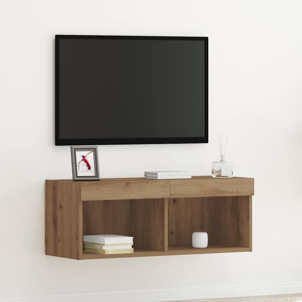TV Cabinet Artisan oak 80 x 30 x 30 cm Engineered Wood