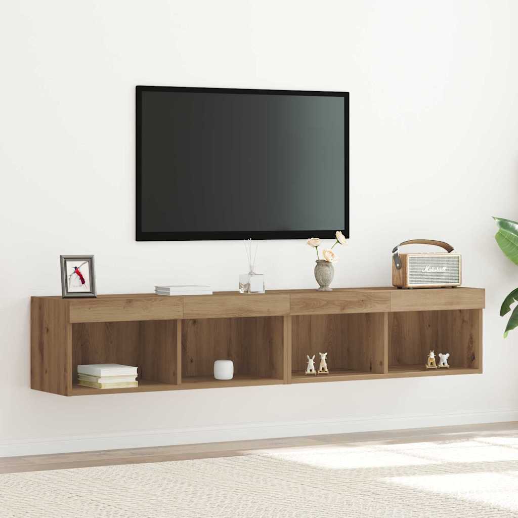 TV Cabinet 2 pcs Artisan Oak 80 x 30 x 30 cm Engineered Wood