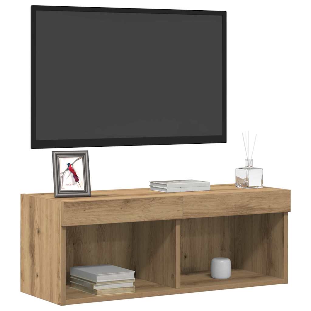 TV Cabinet 2 pcs Artisan Oak 80 x 30 x 30 cm Engineered Wood