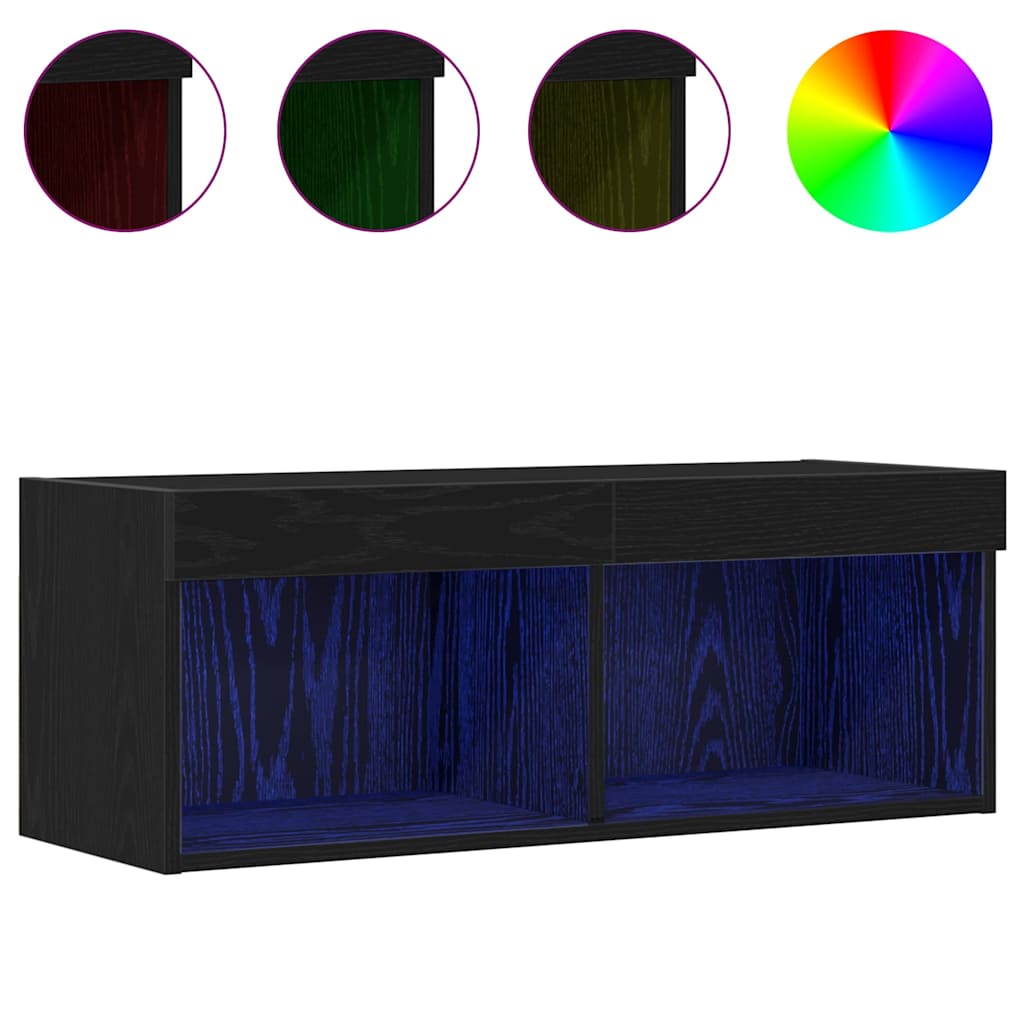 TV Cabinet Black Oak 80 x 30 x 30 cm Engineered Wood