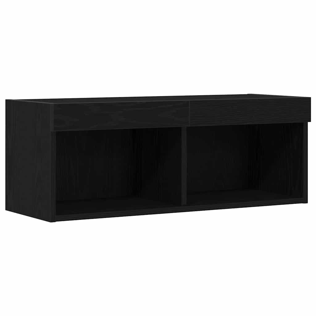 TV Cabinet 2 pcs Black oak 80 x 30 x 30 cm Engineered Wood