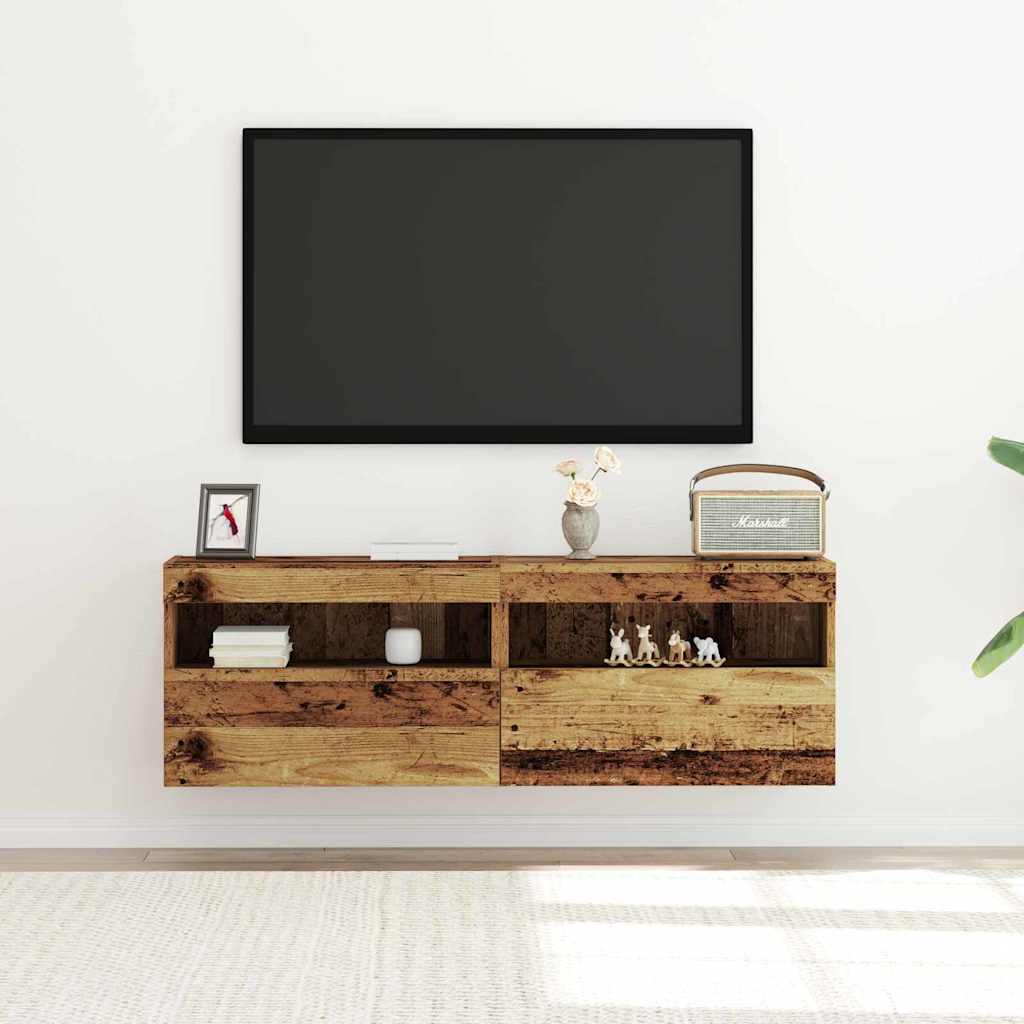TV Wall Cabinet Old wood 60 x 30 x 40 cm Engineered Wood