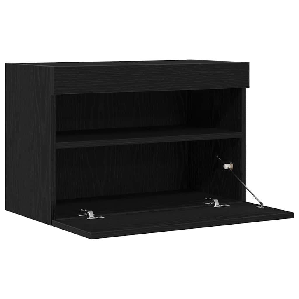 TV Wall Cabinet Black oak 60 x 30 x 40 cm Engineered wood