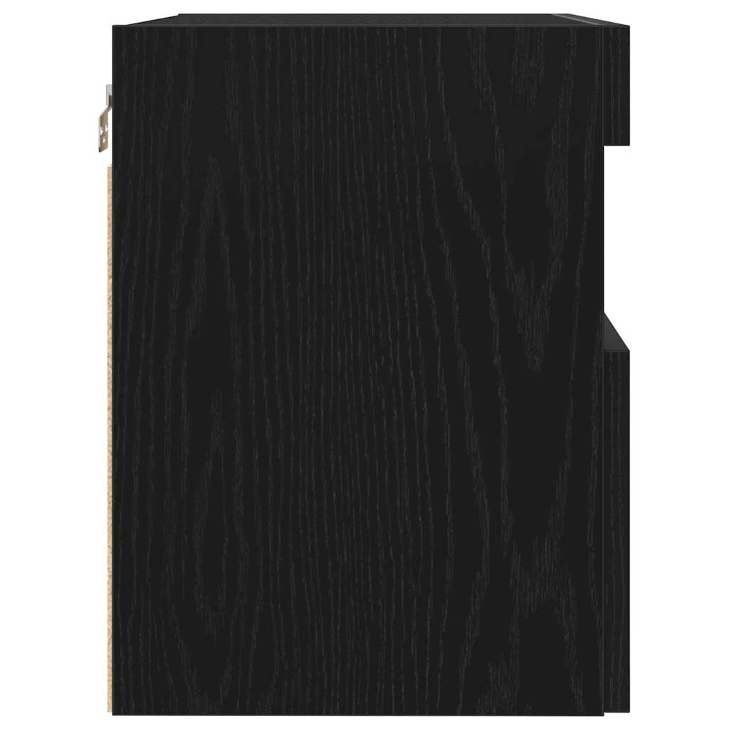 TV Wall Cabinet Black oak 60 x 30 x 40 cm Engineered wood