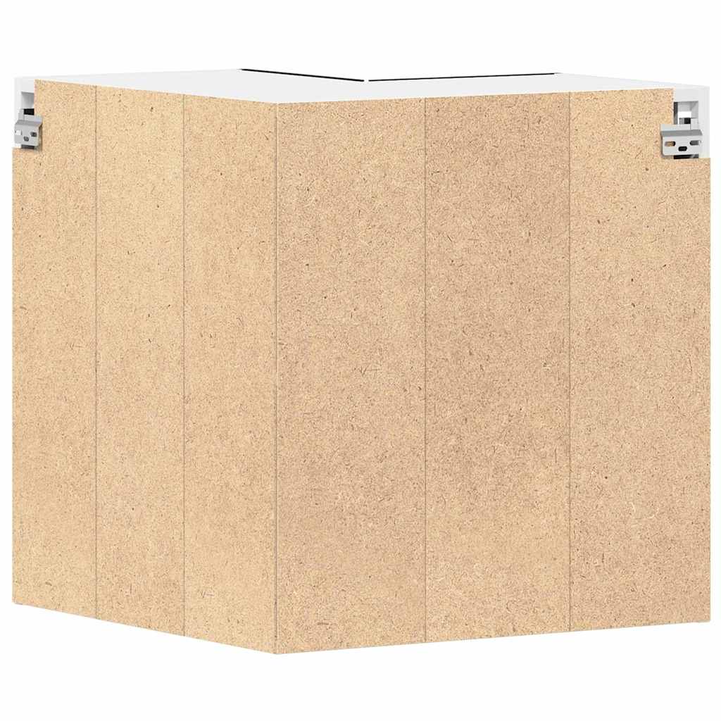 Hanging Corner Cabinet with Shelf Black oak 57 x 57 x 60 cm