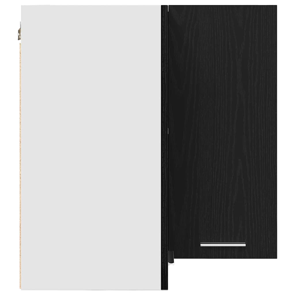 Hanging Corner Cabinet with Shelf Black oak 57 x 57 x 60 cm
