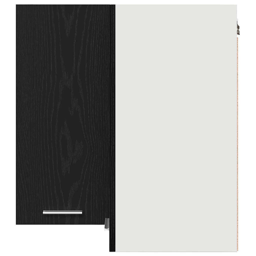 Hanging Corner Cabinet with Shelf Black oak 57 x 57 x 60 cm