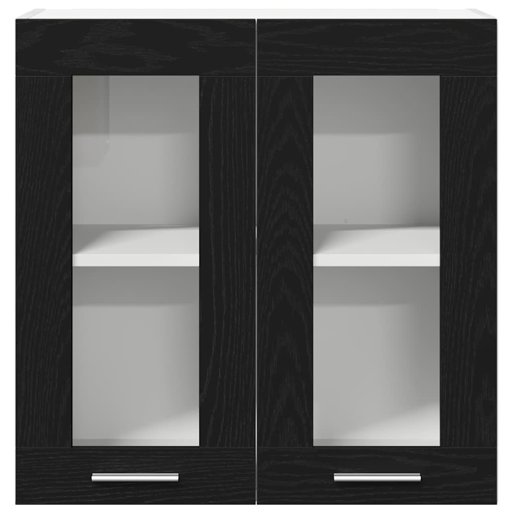Hanging Glass Cabinet with Shelf Riga Black oak 60 x 31 x 60 cm
