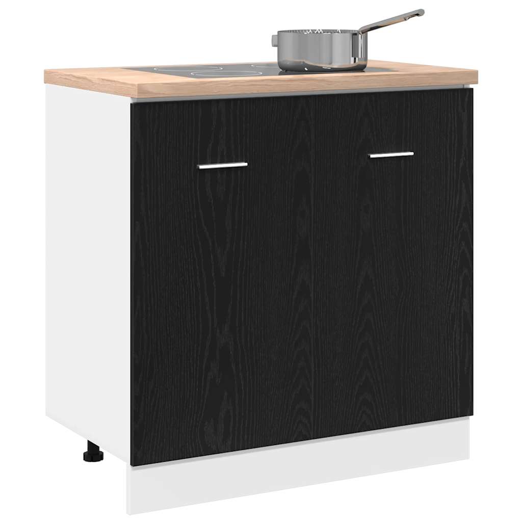 Sink Bottom Cabinet Black Oak 80x46x81.5 cm Engineered Wood