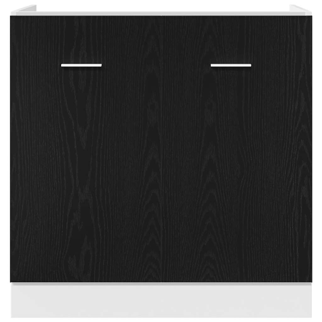 Sink Bottom Cabinet Black Oak 80x46x81.5 cm Engineered Wood
