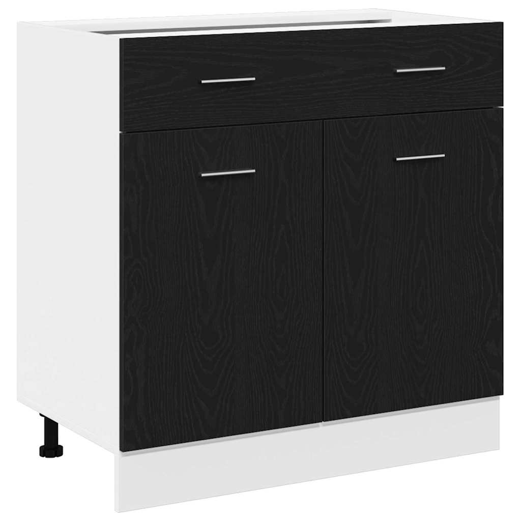 Cabinet with Drawer with Shelf Riga Black oak 80 x 46 x 81.5 cm