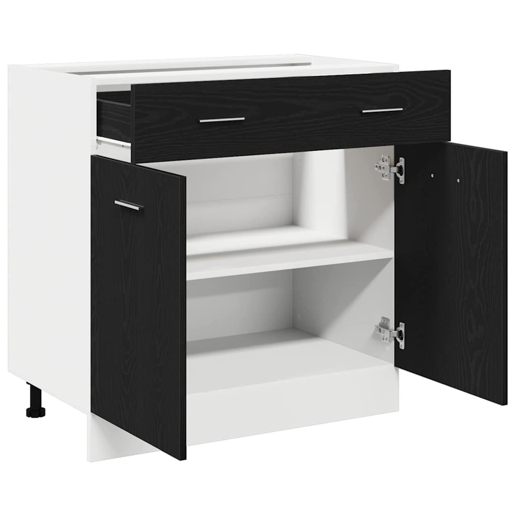 Cabinet with Drawer with Shelf Riga Black oak 80 x 46 x 81.5 cm