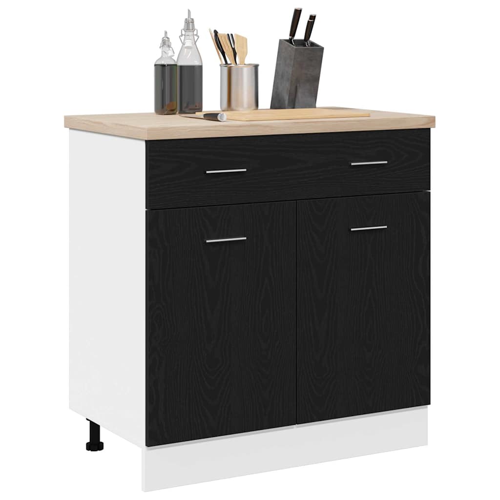 Cabinet with Drawer with Shelf Riga Black oak 80 x 46 x 81.5 cm