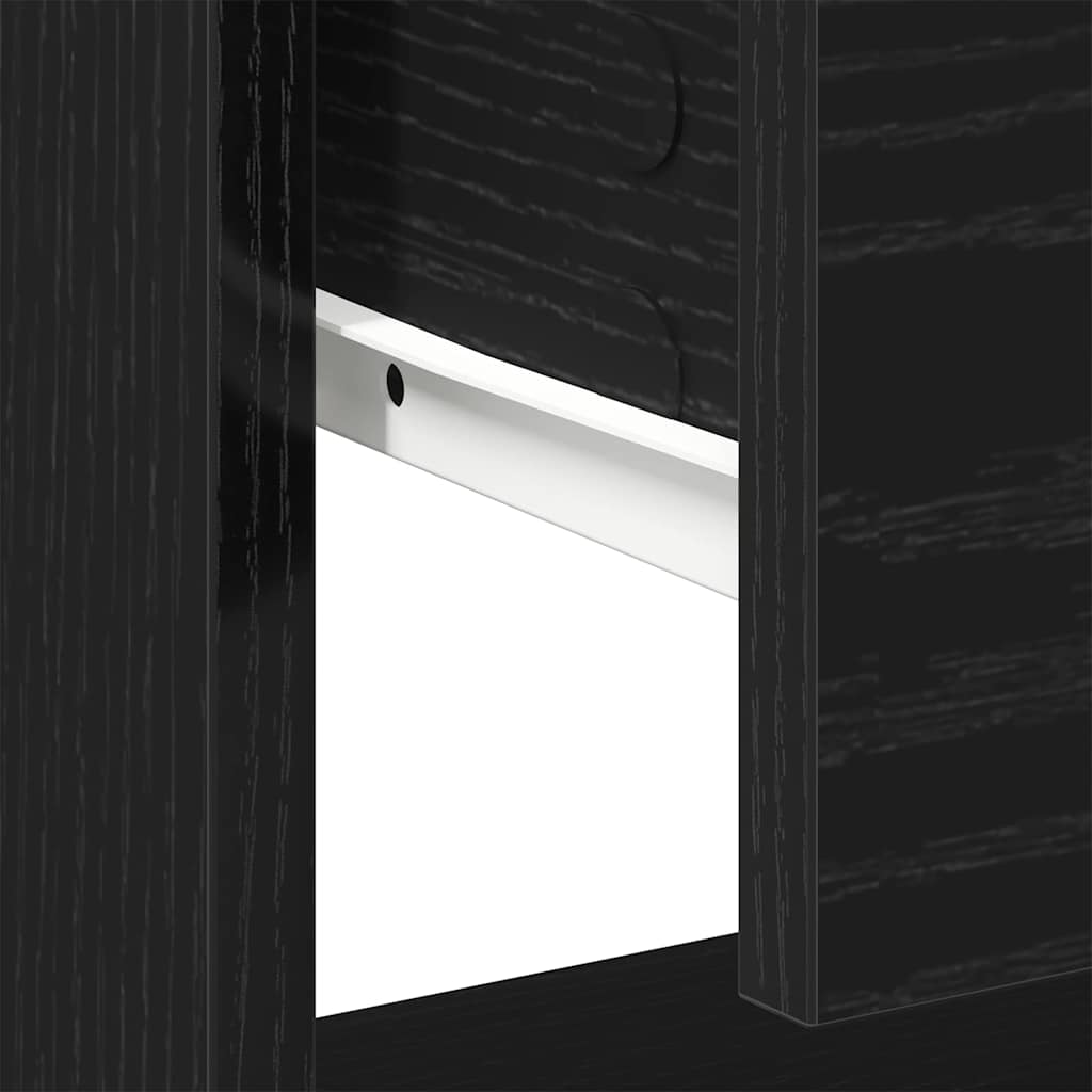 Nightstand Black oak 45 x 34 x 44 cm Engineered wood