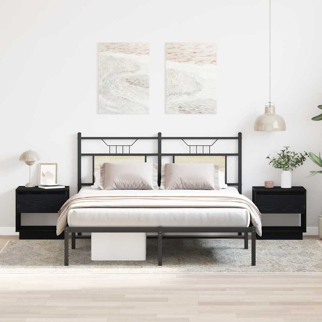 Nightstand 2 pcs Black oak 45 x 34 x 44 cm Engineered wood