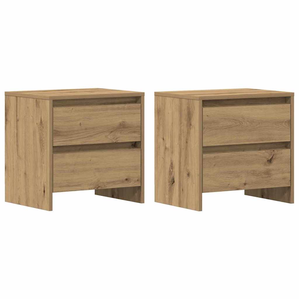 Bedside Cabinet with Drawer 2 pcs Artisan oak 45 x 34 x 44.5 cm