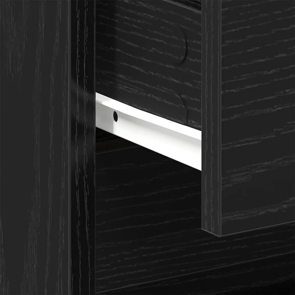 Bedside Cabinet Black oak 45 x 34 x 44.5 cm Engineered wood