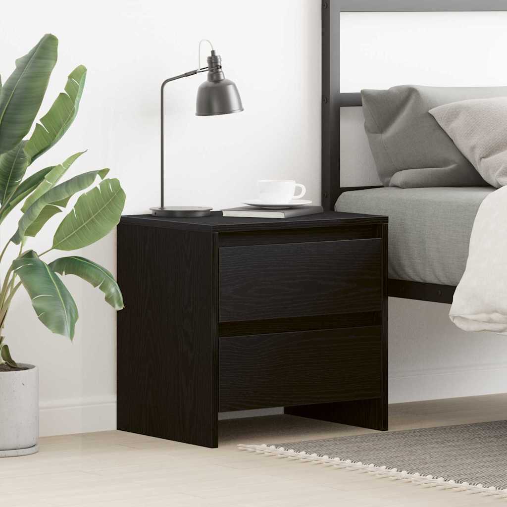 Bedside Cabinet Black oak 45 x 34 x 44.5 cm Engineered wood